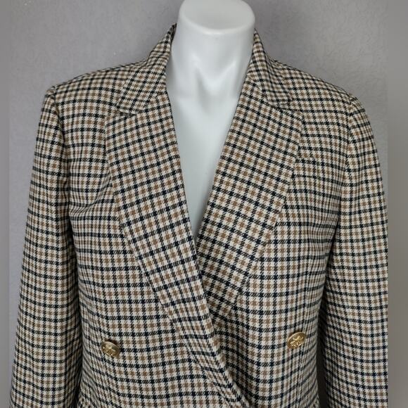 J. Crew Brynn Double Breasted Blazer Jacket in Plaid Italian Wool Blend size 10 - Picture 10 of 16